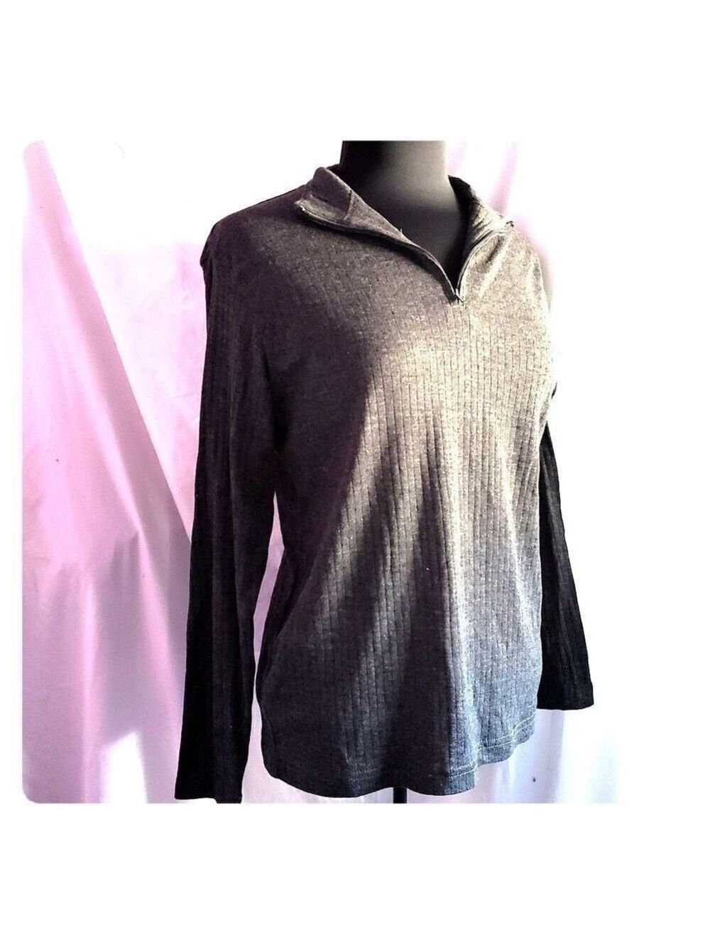 Gray Collared Half Zip Sweater Medium